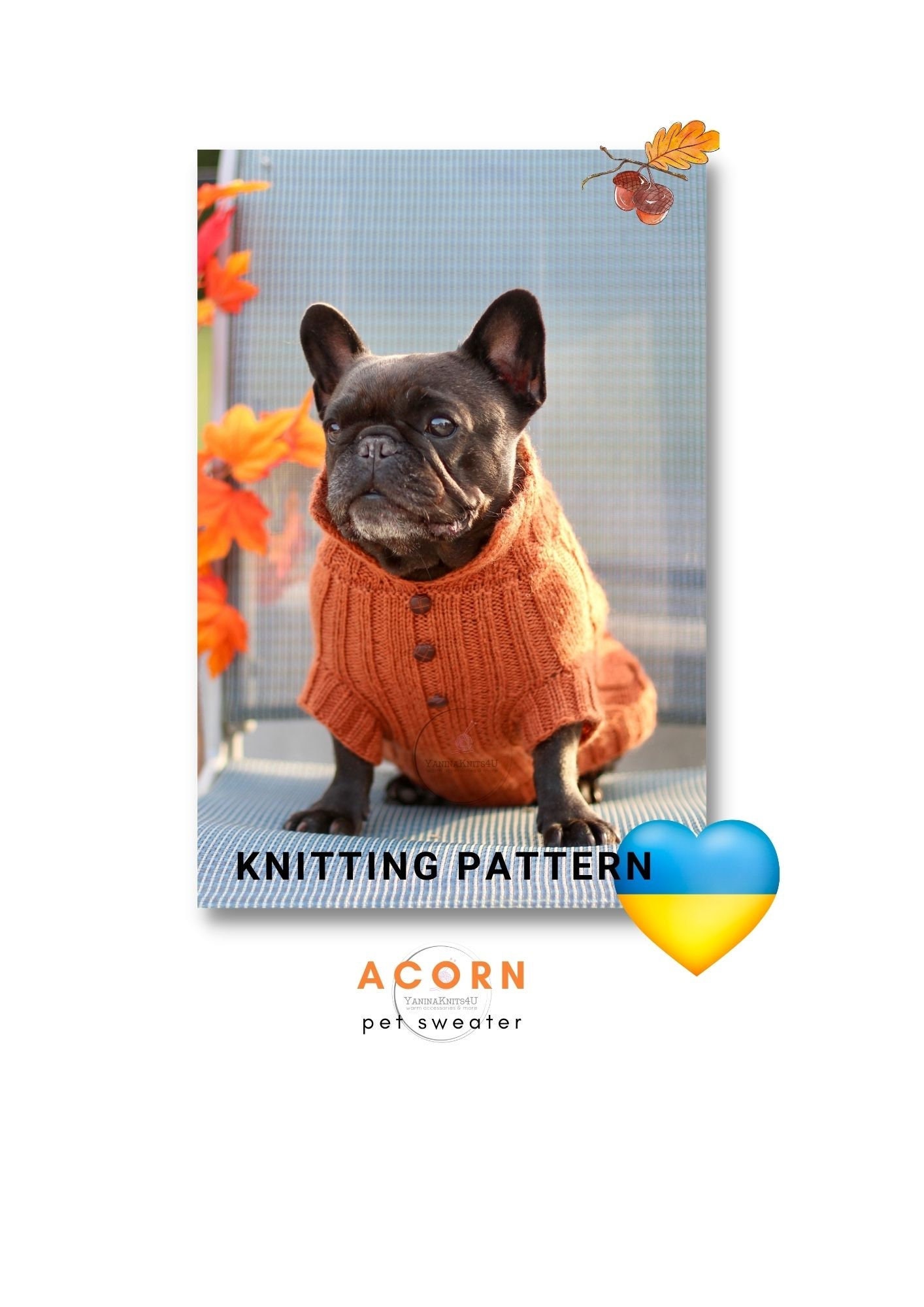 Knitting Pattern PDF French Bulldog 