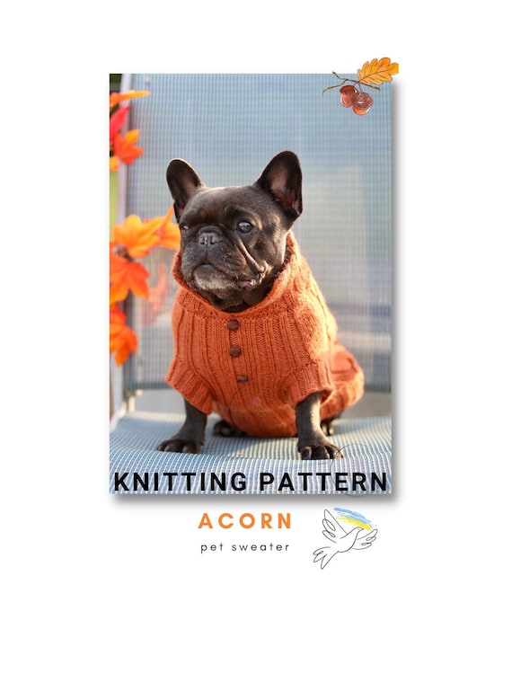 Patr n de punto PDF Su ter Bulldog Franc s con cuello Su ter para