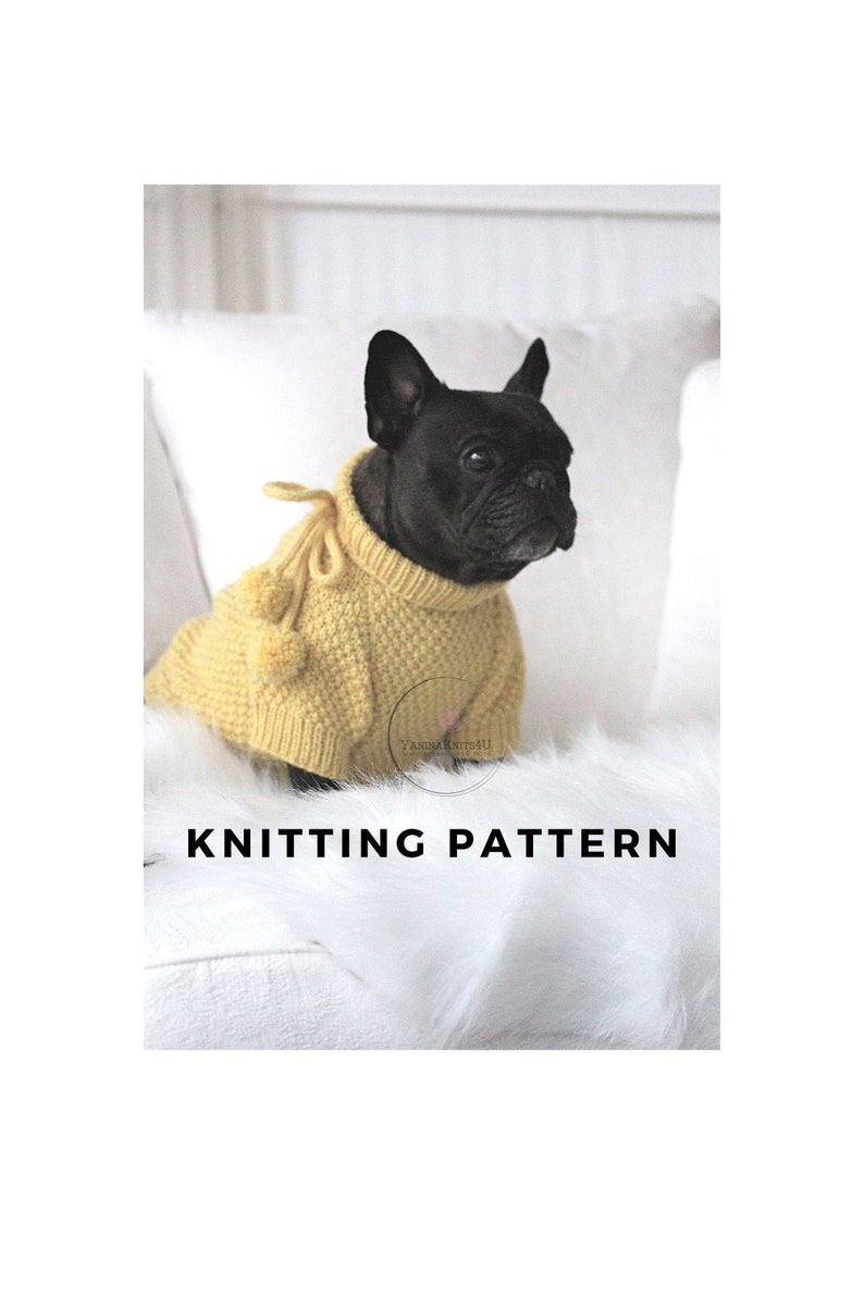 Knitting pattern PDF French bulldog yellow sweater with Etsy