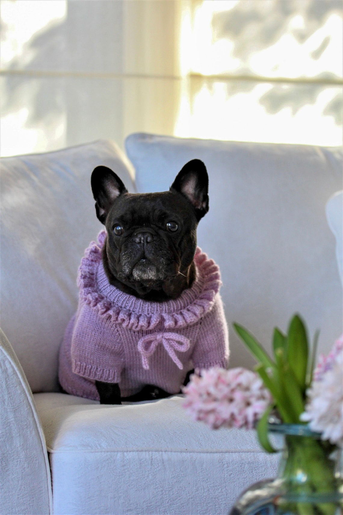 French bulldog wool pink sweater French bulldog spring coat Etsy