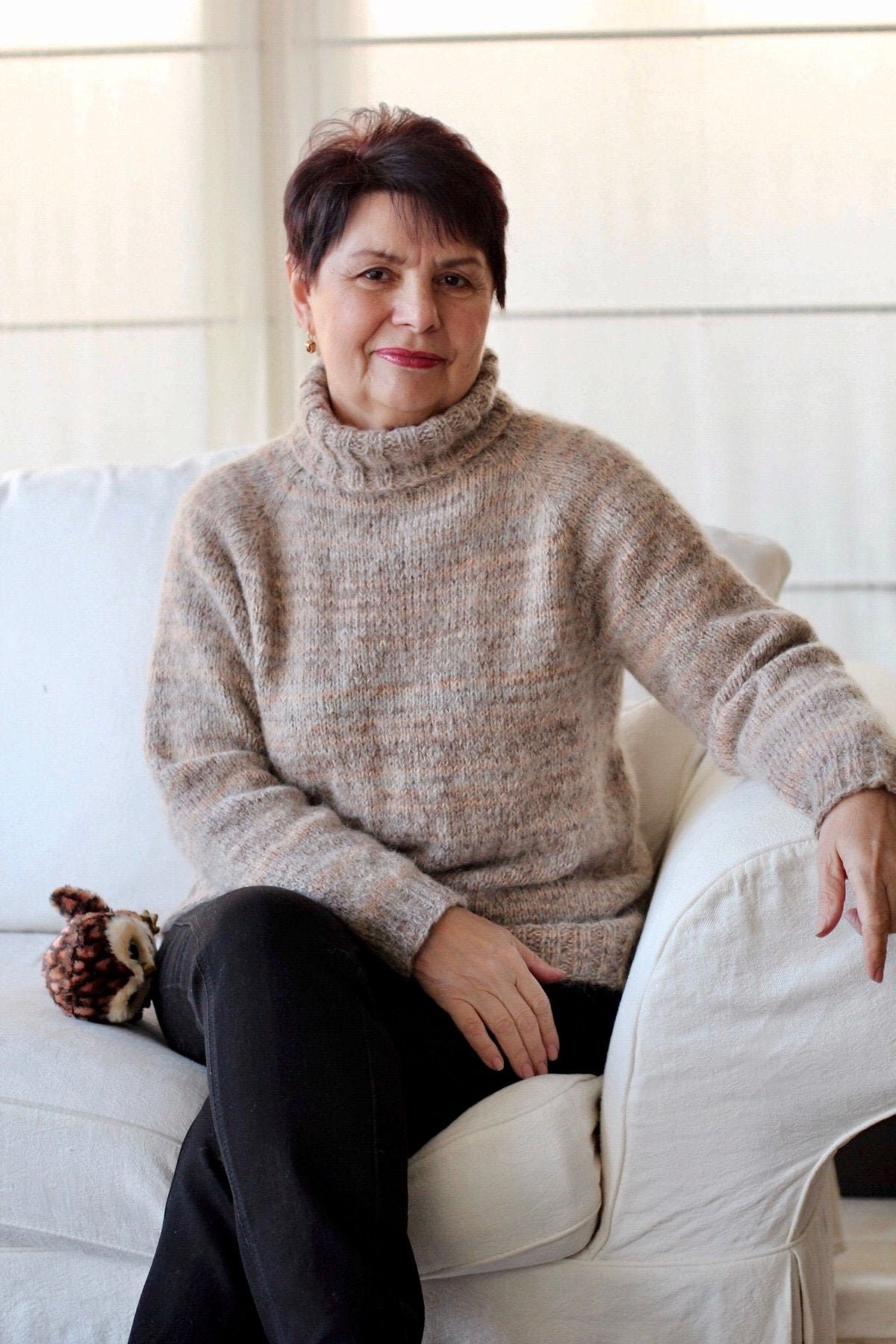 Beige turtleneck sweater women's cheap