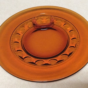 Indiana Glass Company Kings Crown Thumbprint Amber Luncheon/Snack Plate - Replacement Plate