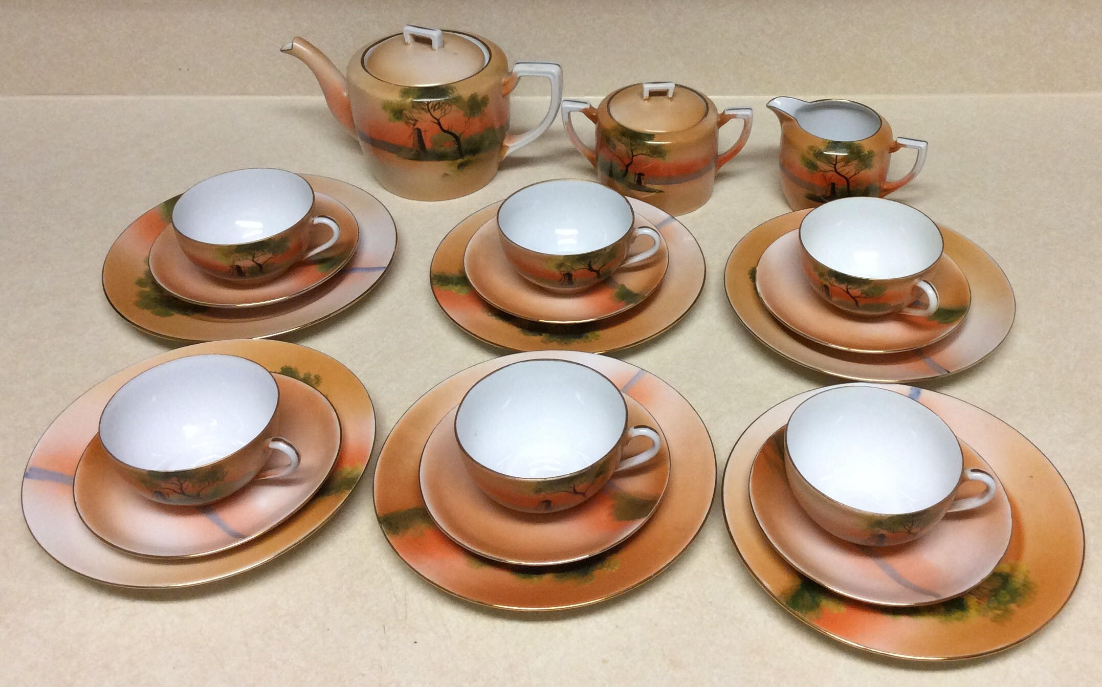Vintage Noritake Morimura Hand Painted Tea Set Of 23 Piece Etsy