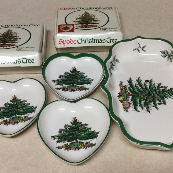 Spode Christmas Tree Pattern Candy Dishes Set Of 4