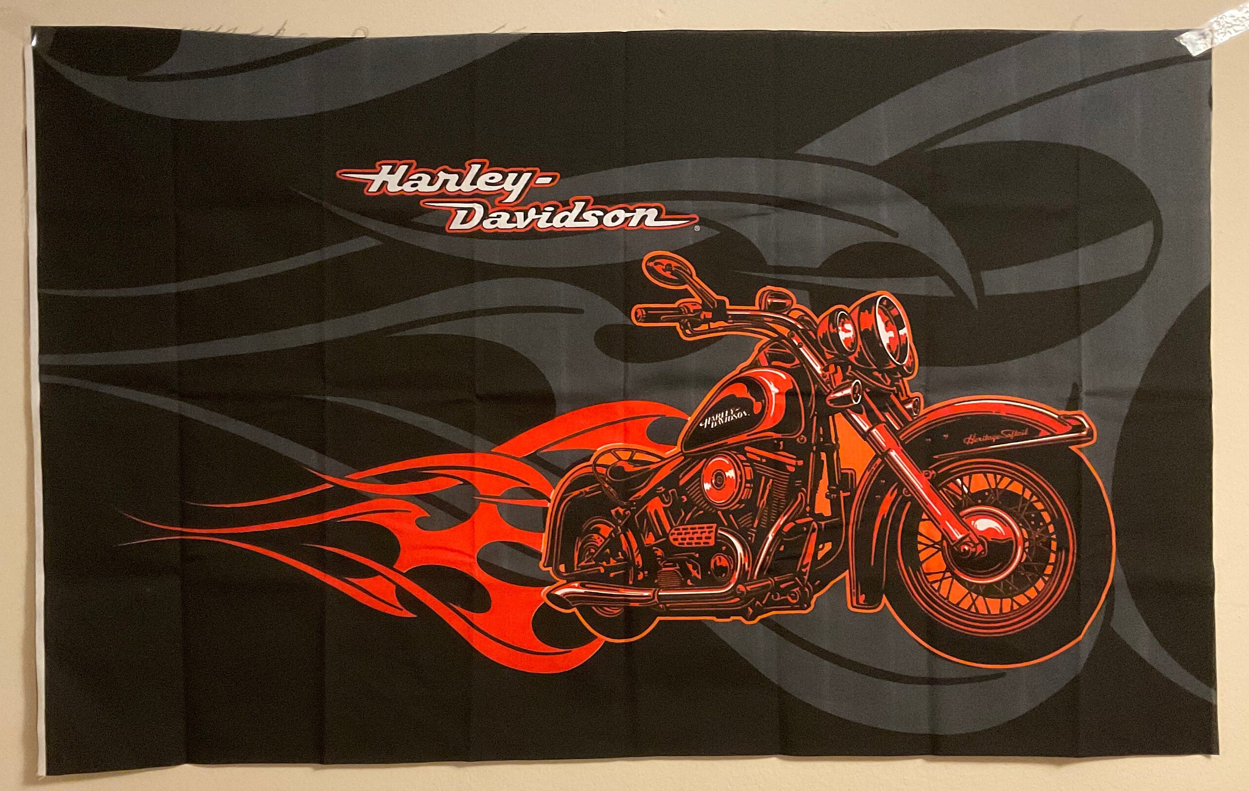 Harley Davidson Print Fabric