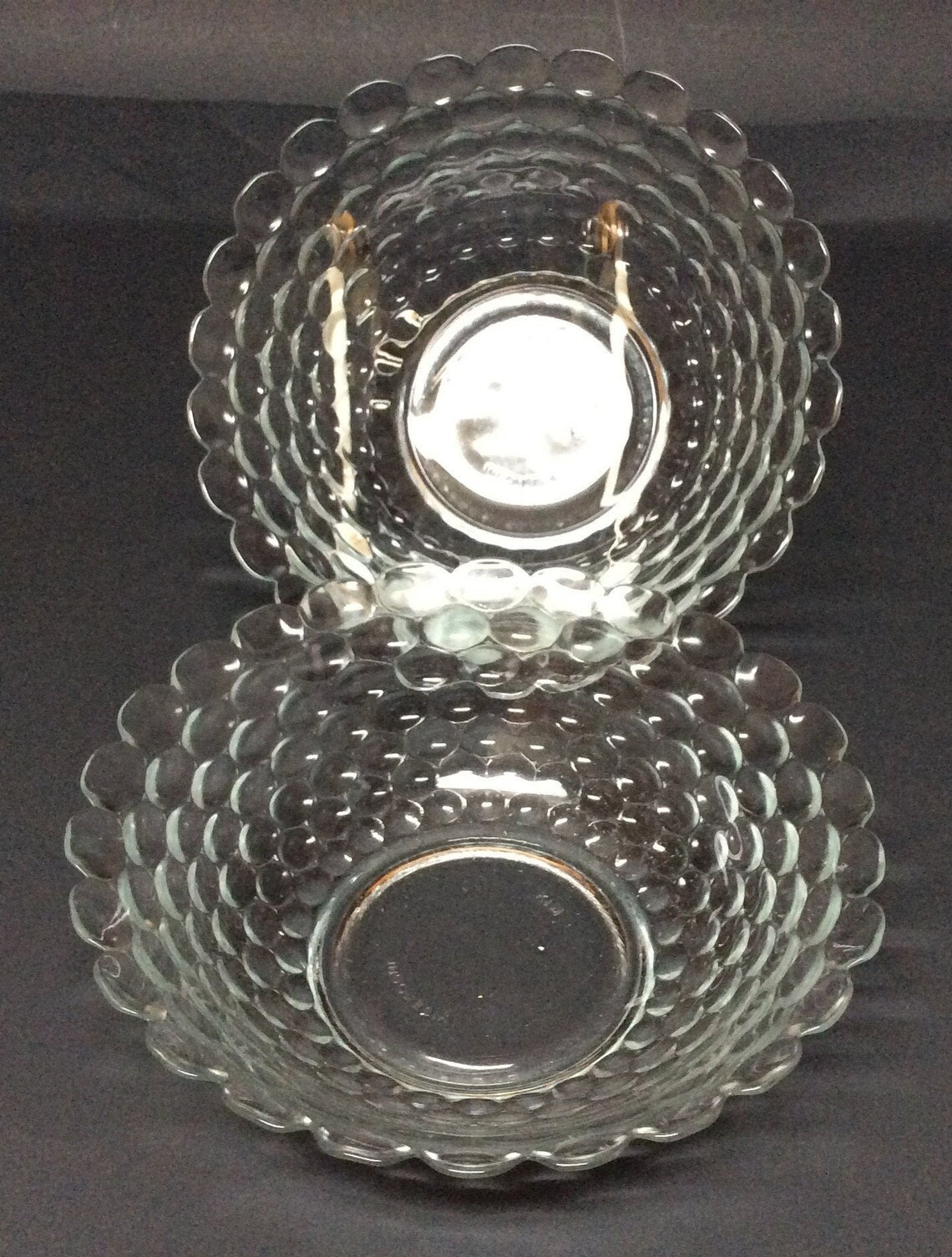 Kim Indonesia Round Clear Glass Bubbles Cereal Salad Bowl Set of 2 Etsy