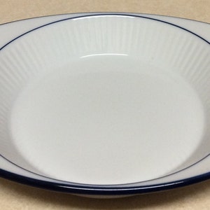 Vintage Dansk Bistro Moribo White Blue Ceramic Oval Baking Casserole/Dish Made In Japan