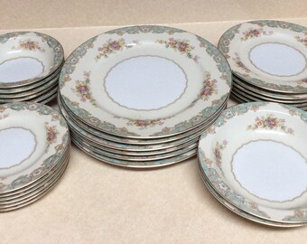 Vintage Jyoto China Japan Fairmont Pattern Ceramic Dinner Set Made