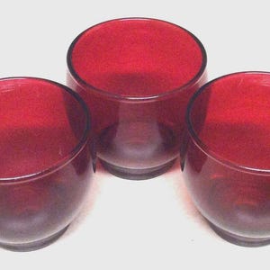 Vintage Anchor Hocking Ruby Red Votive Candle Holders Set Of 3