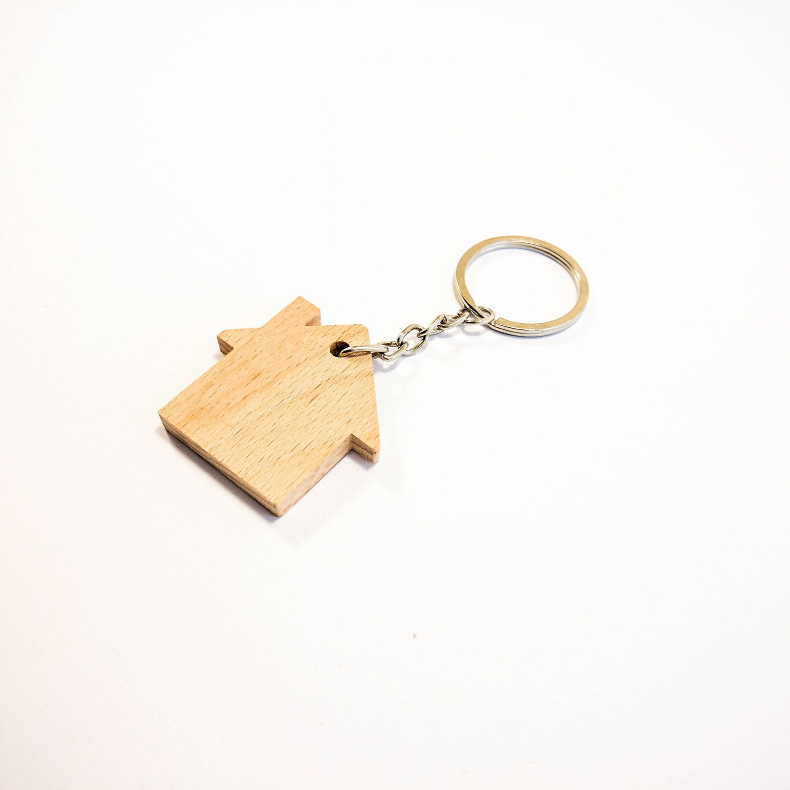 Natural laser cut Home Wood Keychain / PERSONALIZE OR DIY Etsy