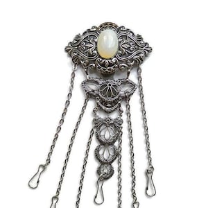 Silver opalite chatelaine without pendant reproduction