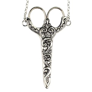Celtic large Chatelaine scissors with scissor holder and necklace