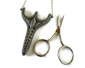 Tulip Embroidery Scissors with Holder Necklace/ Chatelaine accessories