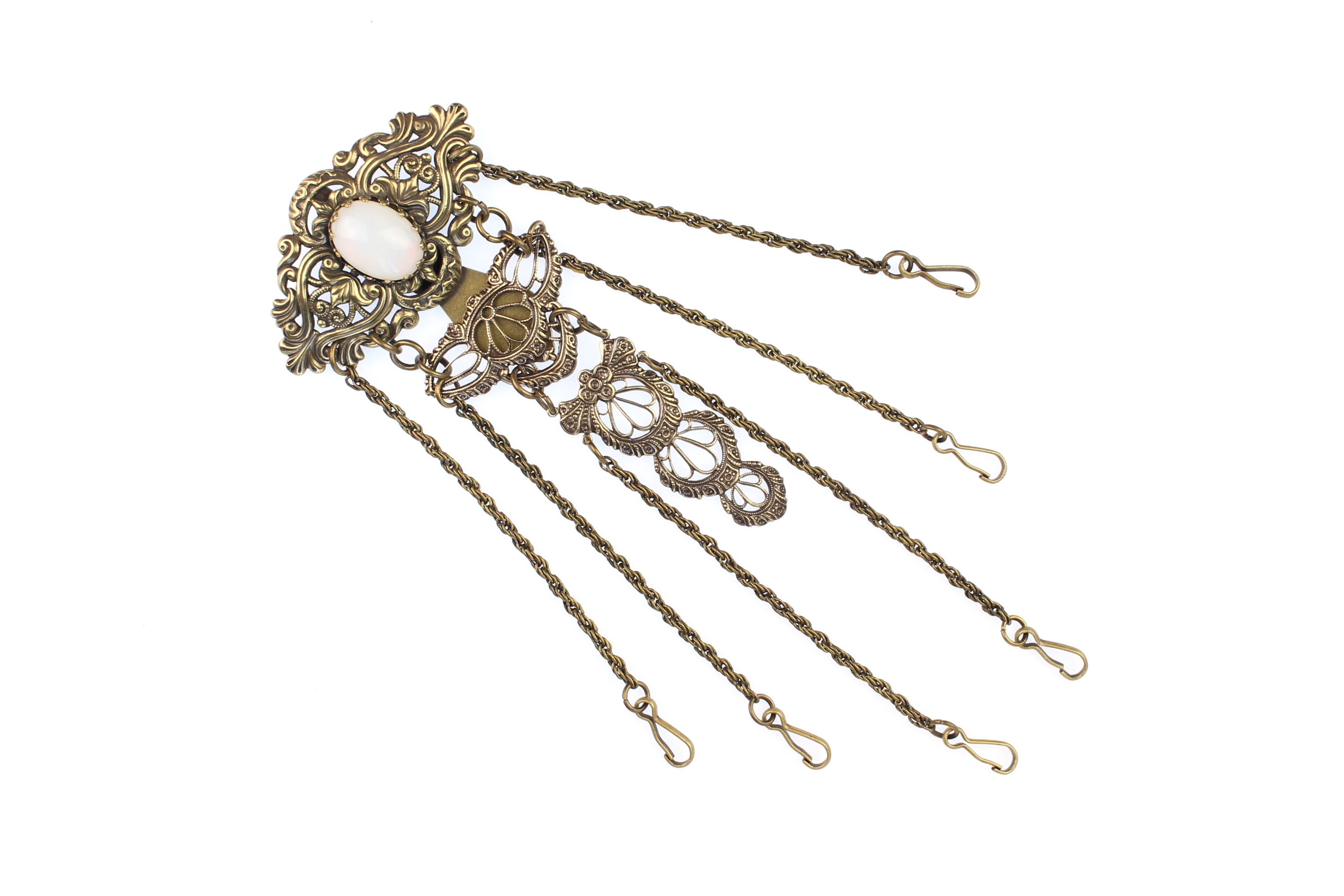 Chatelaine Mariposa Dorada con piedra de su elección