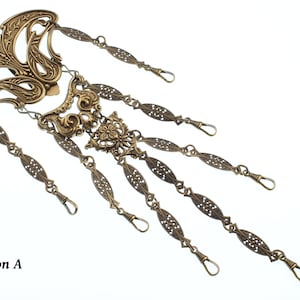 3 variants of Golden Art Nouveau Chatelaine reproduction late 19th century
