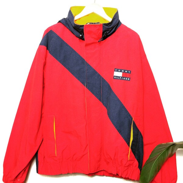 Vintage Tommy Hilfiger Jacket Red Blue Stripe 90s