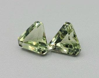 Green Tourmaline; 2 pair; 7.4 cts in total