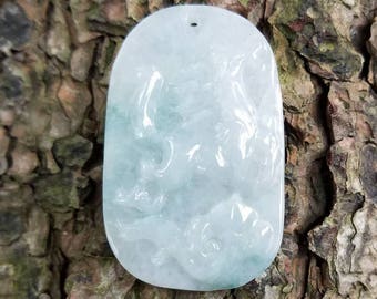 Natural Jadeite; Jade pendant carving