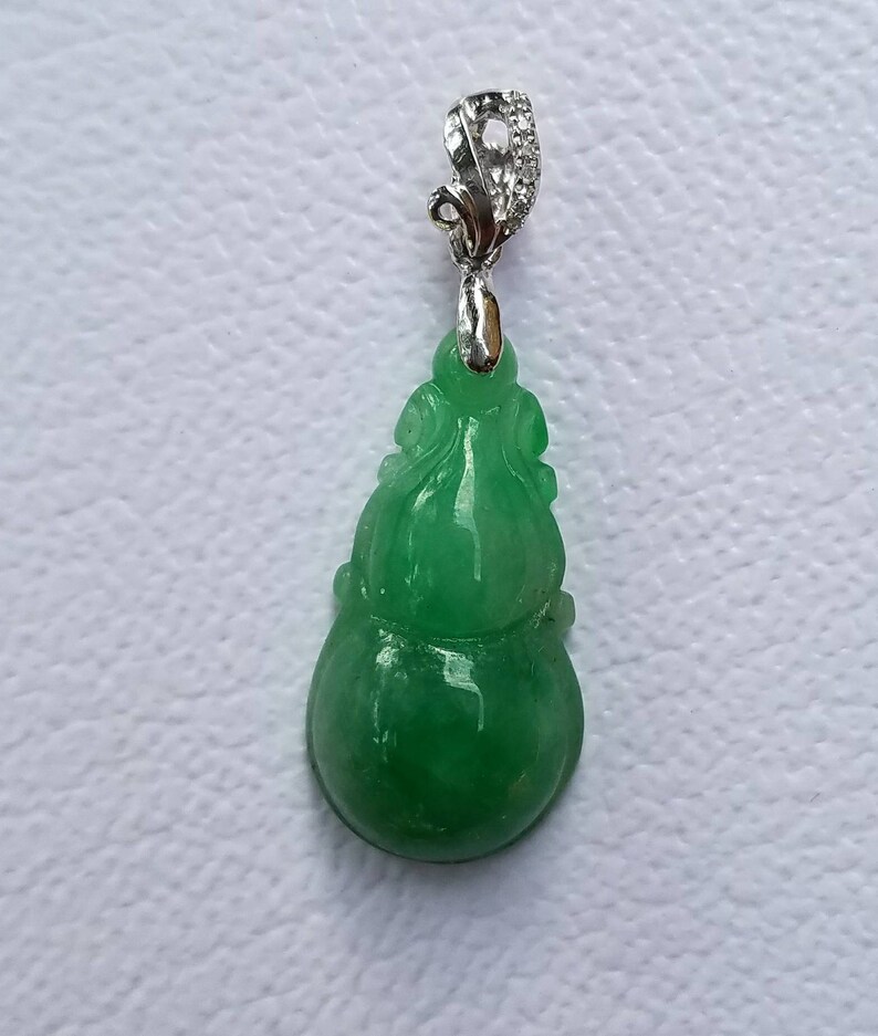 Certified Burmese Natural Jadeite Green Jade Pendant - Etsy