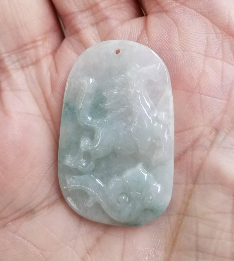 Ciondolo Giada Giadeite Ghiacciata Verde Naturale Certificato - Foto 12