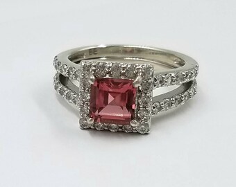 Tourmaline, CZ & Sterling Silver Ring