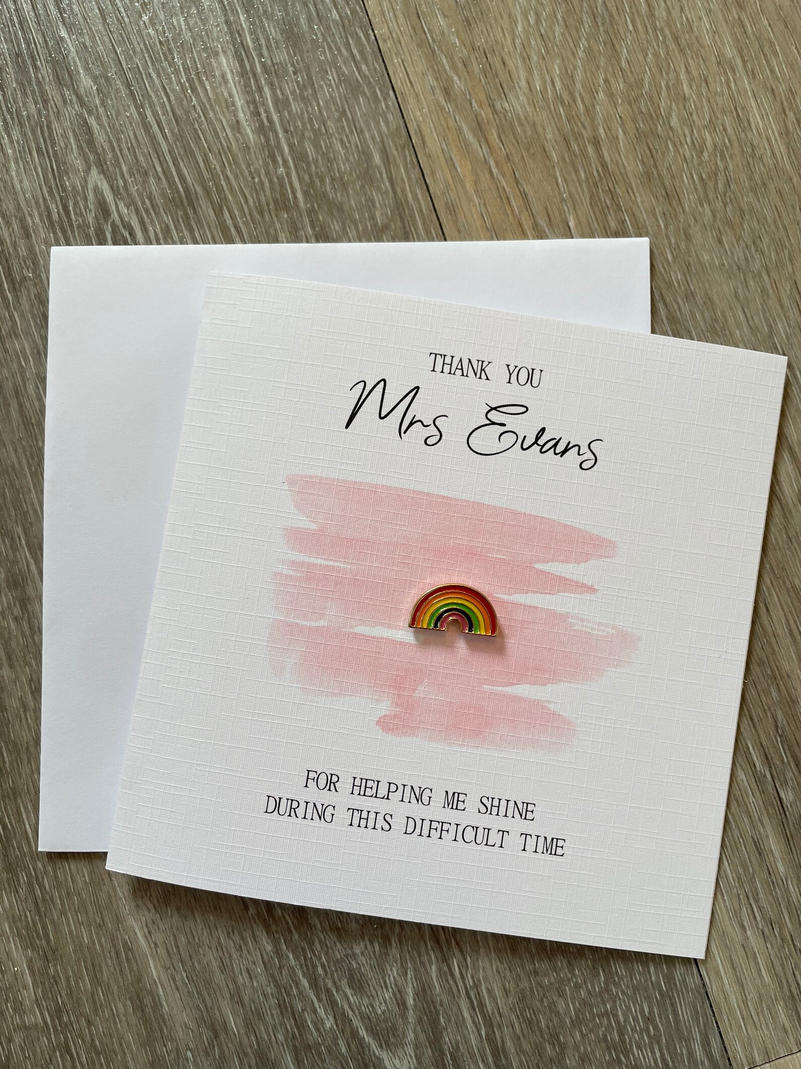 Teacher Card End of Term Thank You Gift Rainbow Badge Star - Etsy