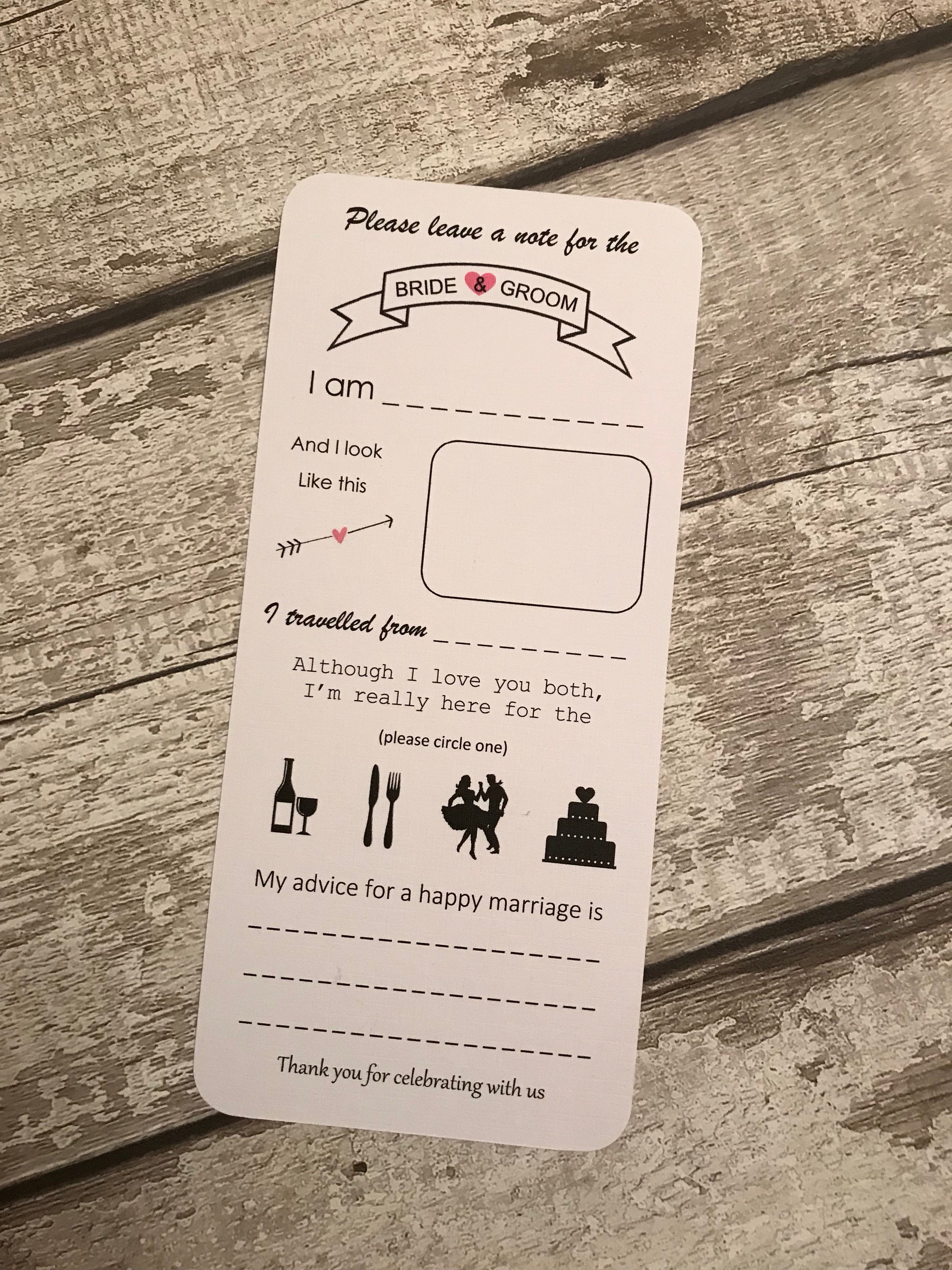 Leave a Note for the Bride and Groom - Etsy UK