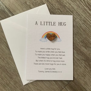 A tiny little pocket hug poem card, isolation gift, miss you, hug token, thinking of you, quarantine gift, heart