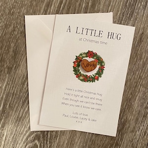 A tiny Christmas wreath pocket hug, Christmas card,isolation gift, miss you, hug token, thinking of you