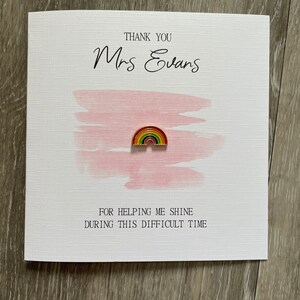 Teacher Card End of Term Thank You Gift Rainbow Badge Star - Etsy