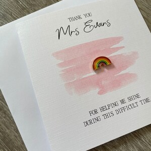 Teacher Card End of Term Thank You Gift Rainbow Badge Star - Etsy