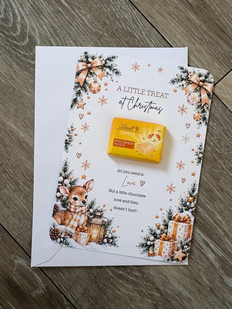 Christmas Chocolate Gift Card With Lindt Chocolate, Small Christmas ...