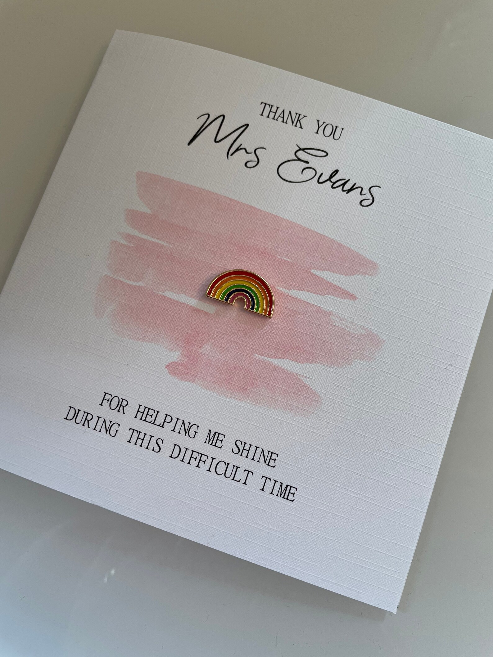 Teacher Card End of Term Thank You Gift Rainbow Badge Star - Etsy
