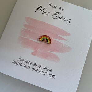 Teacher Card End of Term Thank You Gift Rainbow Badge Star - Etsy