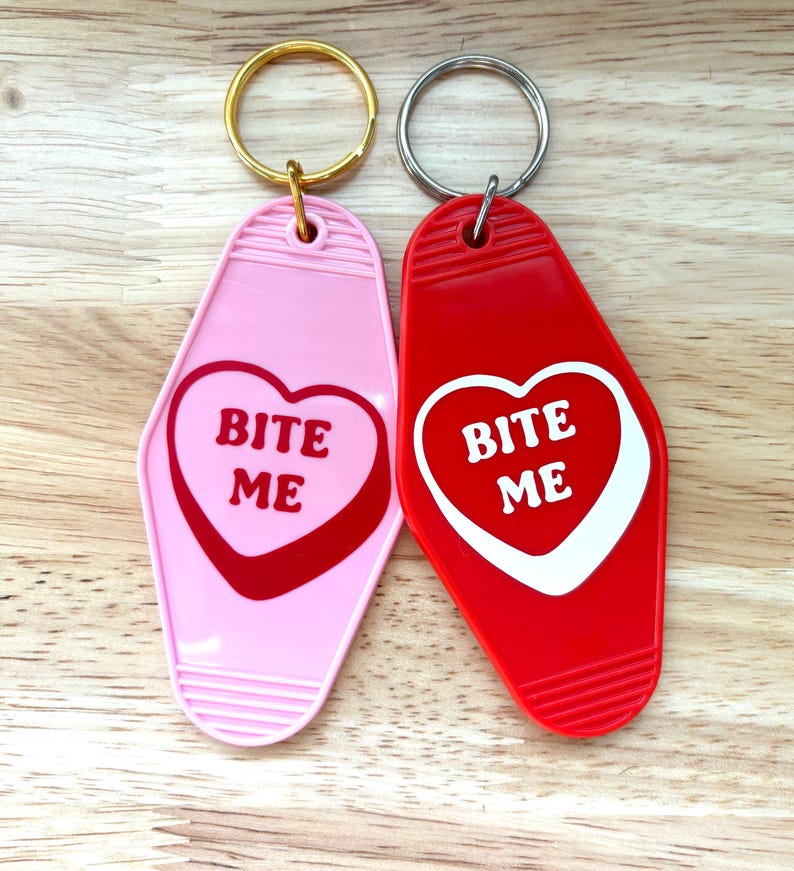 Bite Me Valentine's Candy Keychain - Etsy