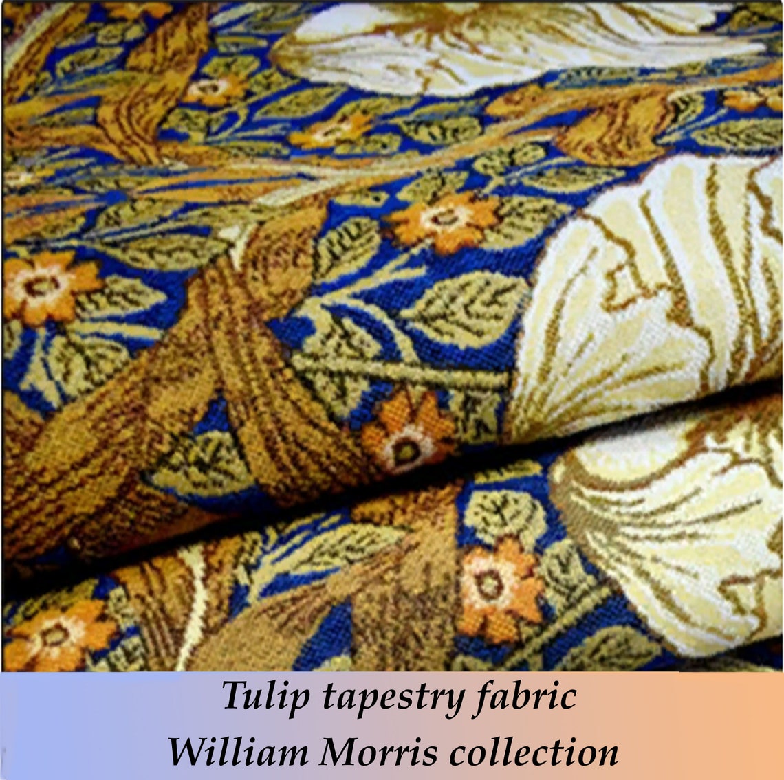 William Morris fabric by the yard tulip tapestry foliage Etsy