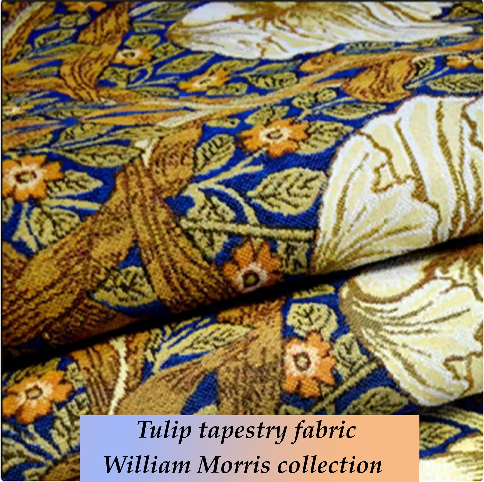 William Morris fabric by the yard tulip tapestry foliage Etsy