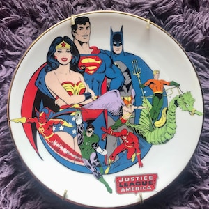 Vintage 80&#39;s DC Super Heroes Collector Plate / Series Six of Six