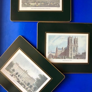 Set of 3 Hardboard Prints by Thomas H. Shepherd / London Scenes from the 1800s