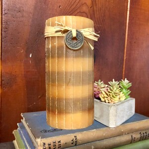 Vintage Asian Candle with Lucky Coin / Patchouli Scented Pillar Candle