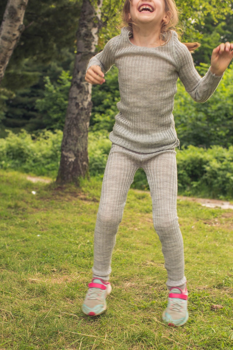 Natural Sheep's Wool Underwear for Kids Thermal Breathable Underwear