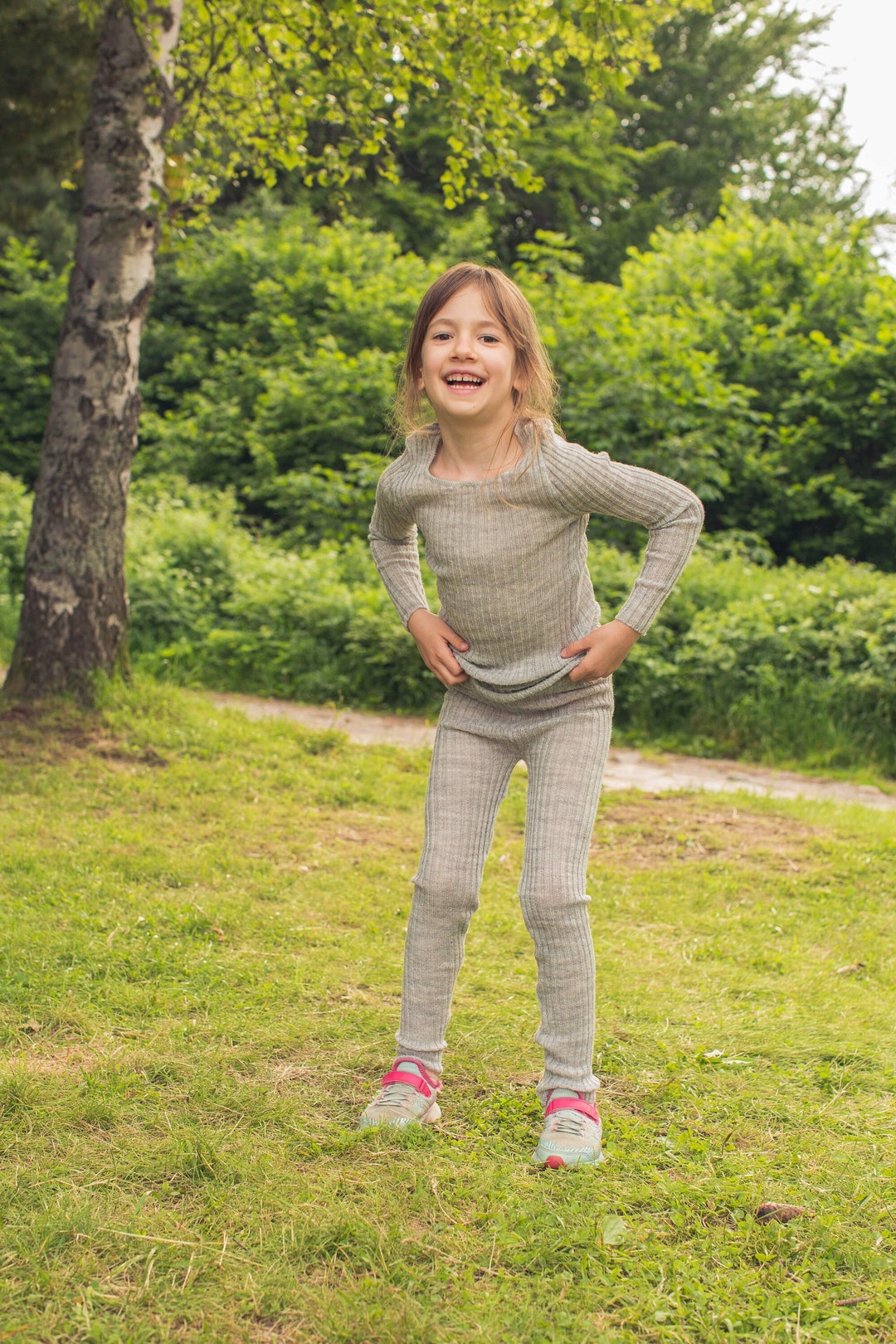 Natural Sheep's Wool Underwear for Kids Thermal Breathable Underwear