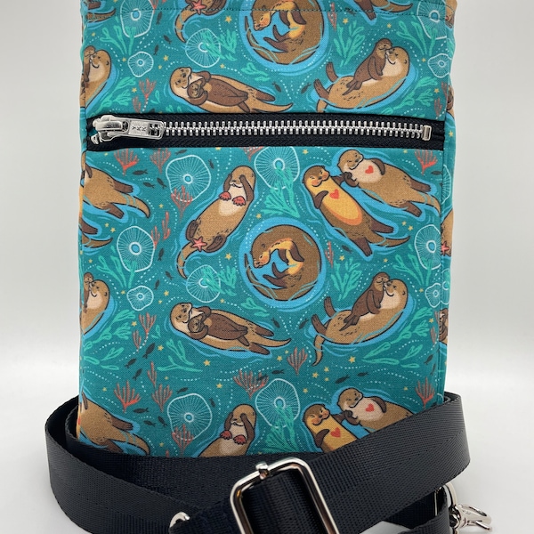 Otter Love Reversible and Adjustable Crossbody Handbag
