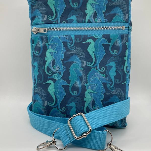 Seahorse Adjustable and Reversible Crossbody Handbag