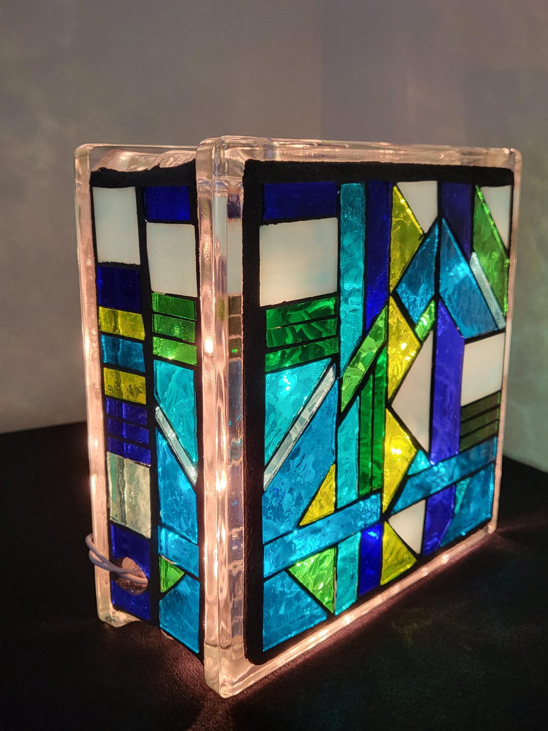 Stained Glass Mosaic Block Light - Etsy