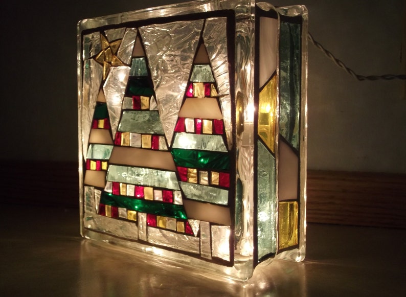 Christmas Stained Glass Mosaic Light Box | Etsy