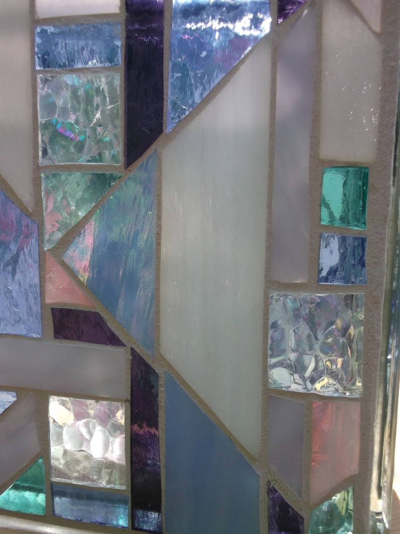 Mosaic Stained Glass Block Abstract Lamp Light Etsy