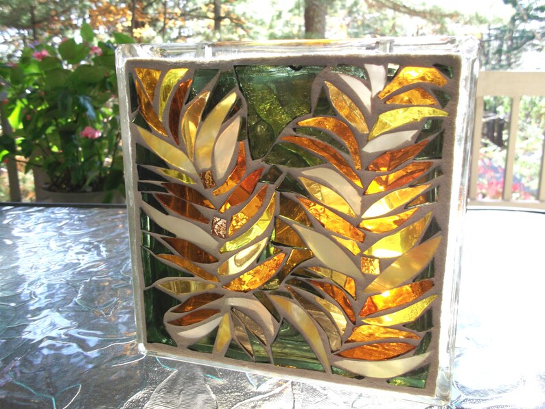 Mosaic Stained Glass Block Etsy