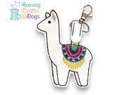 Llama Key Chain, Key Fob, Zipper Pull, Snap Tab