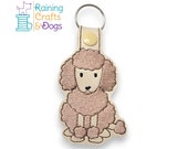 Poodle Dog Key Chain, Key Fob, Zipper Pull, Snap Tab5.50